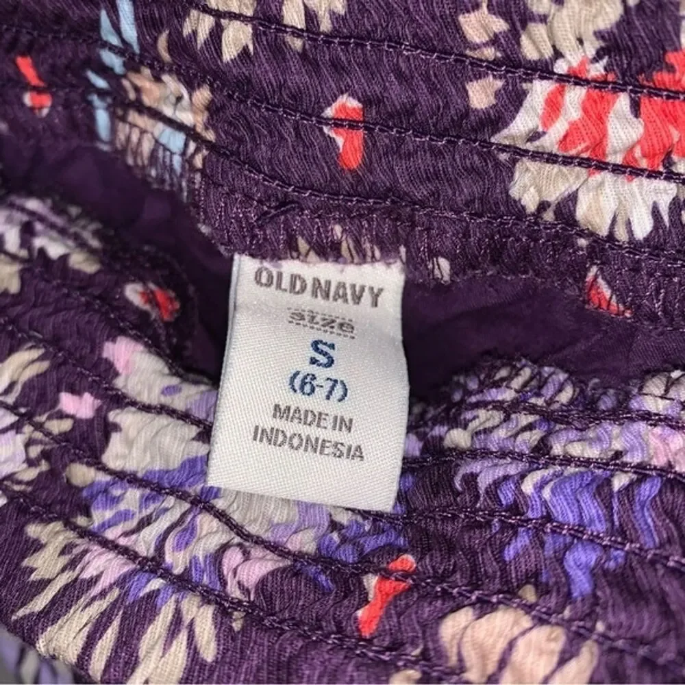 Old Navy Purple Floral Skirt Girl’s 6-7 Flare circle skirt Christmas Cute